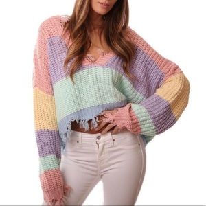 Storia Pastel Fray Sweater